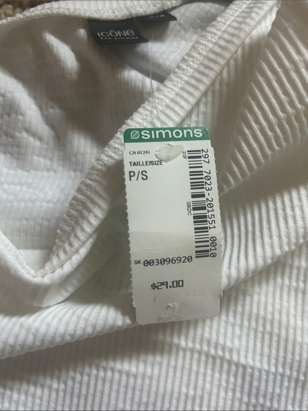 Simons White One-Shoulder Ribbed Tank - Picture 3 of 3
